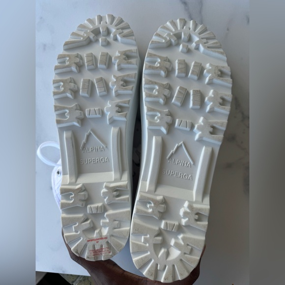 Superga High Top White Shoes Lace Small Platform Size 8 - Picture 8 of 8